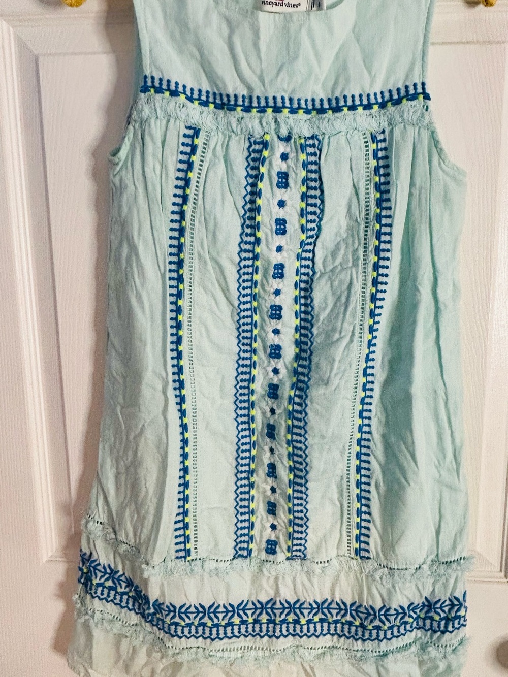 Vineyard Vines blue embroidered shift dress size 0 ladies